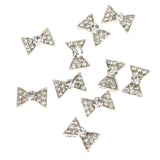 Maxbell 10x Nail Art Bow Alloy Rhinestones Peal Charms Jewelry Glitter Decor Silver