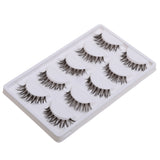 Maxbell 5 Pairs Beauty Makeup Handmade Messy Cross Style False Eyelashes  White