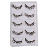 Maxbell 5 Pairs Beauty Makeup Handmade Messy Cross Style False Eyelashes  White