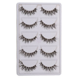 Maxbell 5 Pairs Beauty Makeup Handmade Messy Cross Style False Eyelashes  White