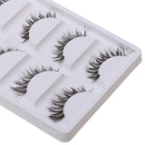 Maxbell 5 Pairs Beauty Makeup Handmade Messy Cross Style False Eyelashes  White