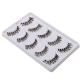 Maxbell 5 Pairs Beauty Makeup Handmade Messy Cross Style False Eyelashes  White