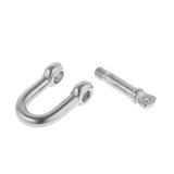 Maxbell 304 Stainless Steel Screw Pin D Shackle Marine Boat Shade Rigging Silver M8