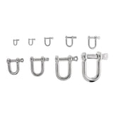 Maxbell 304 Stainless Steel Screw Pin D Shackle Marine Boat Shade Rigging Silver M8