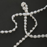 Maxbell 5M Pearl Half Round Beads Chain Cotton Line Garland Wedding DIY Decor White