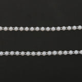 Maxbell 5M Pearl Half Round Beads Chain Cotton Line Garland Wedding DIY Decor White