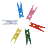 Maxbell 50Pcs Mixed Color Mini Wooden Clothes Photo Paper Peg Clothespin Craft Clips