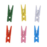 Maxbell 50Pcs Mixed Color Mini Wooden Clothes Photo Paper Peg Clothespin Craft Clips