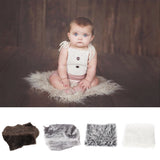 Maxbell Newborn Baby Faux Fur Blanket Basket Stuffer Photography Photo Props White