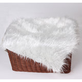 Maxbell Newborn Baby Faux Fur Blanket Basket Stuffer Photography Photo Props White