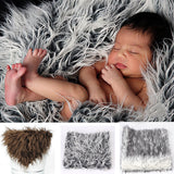 Maxbell Newborn Baby Faux Fur Blanket Basket Stuffer Photography Photo Props White