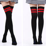 Maxbell Ladies Over the Knee Socks Thigh High Striped Sports Stockings Long