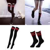 Maxbell Ladies Over the Knee Socks Thigh High Striped Sports Stockings Long