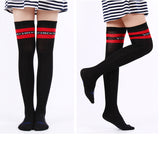 Maxbell Ladies Over the Knee Socks Thigh High Striped Sports Stockings Long