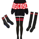 Maxbell Ladies Over the Knee Socks Thigh High Striped Sports Stockings Long