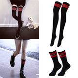 Maxbell Ladies Over the Knee Socks Thigh High Striped Sports Stockings Long