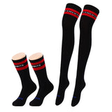 Maxbell Ladies Over the Knee Socks Thigh High Striped Sports Stockings Long