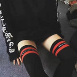 Maxbell Ladies Over the Knee Socks Thigh High Striped Sports Stockings Long