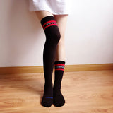 Maxbell Ladies Over the Knee Socks Thigh High Striped Sports Stockings Long