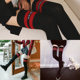 Maxbell Ladies Over the Knee Socks Thigh High Striped Sports Stockings Long