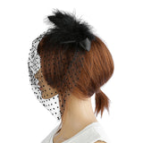 Maxbell Fascinator Black Feather Pillbox Mesh Hat Bow Clip Net Pin Jewelry Headdress