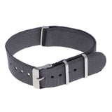 Maxbell Woven Nylon Watch Strap Wristwatch Band Stainless Steel Buckle Gray 20mm