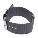 Maxbell Woven Nylon Watch Strap Wristwatch Band Stainless Steel Buckle Gray 20mm