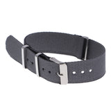 Maxbell Woven Nylon Watch Strap Wristwatch Band Stainless Steel Buckle Gray 20mm