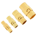 Maxbell 4 Set Leather-Kumihimo Glue In Magnetic Clasp Slide Lock Bracelet DIY Gold