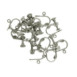 Maxbell Non-Piercing Brass Adjustable Screw Earring Clip Flat Hooks DIY Craft Silver
