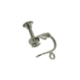 Maxbell Non-Piercing Brass Adjustable Screw Earring Clip Flat Hooks DIY Craft Silver