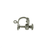 Maxbell Non-Piercing Brass Adjustable Screw Earring Clip Flat Hooks DIY Craft Silver