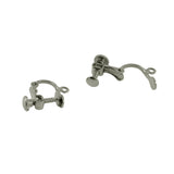 Maxbell Non-Piercing Brass Adjustable Screw Earring Clip Flat Hooks DIY Craft Silver