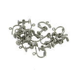 Maxbell Non-Piercing Brass Adjustable Screw Earring Clip Flat Hooks DIY Craft Silver