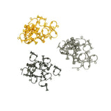 Maxbell Non-Piercing Brass Adjustable Screw Earring Clip Flat Hooks DIY Craft Silver