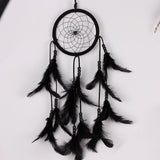 Maxbell Handmade Black Feather with Beads Dream Catcher Wall Hanging Decoration