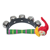 Maxbell Metal Bell Wooden Clown Handle Tambourine Kids Rattle Musical Toy