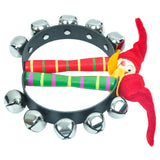 Maxbell Metal Bell Wooden Clown Handle Tambourine Kids Rattle Musical Toy