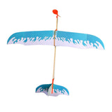 Maxbell DIY Assembly Airplane Aircraft Model Launched Powered By Rubber Band Blue