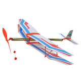 Maxbell Assembly Airplane Aircraft Launched Powered By Rubber Band White & Blue