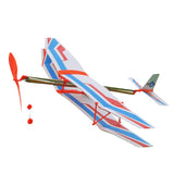 Maxbell Assembly Airplane Aircraft Launched Powered By Rubber Band White & Blue