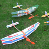 Maxbell Assembly Airplane Aircraft Launched Powered By Rubber Band White & Blue