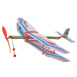Maxbell Assembly Airplane Aircraft Launched Powered By Rubber Band White & Blue