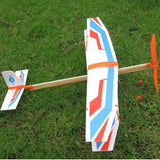 Maxbell Assembly Airplane Aircraft Launched Powered By Rubber Band White & Blue