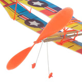 Maxbell Assembly Airplane Aircraft Launched Powered By Rubber Band Blue & Yellow