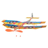 Maxbell Assembly Airplane Aircraft Launched Powered By Rubber Band Blue & Yellow