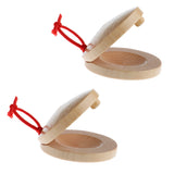Maxbell A Pair Wooden Castanets Wood Percussion Flamenco Musical Instrument