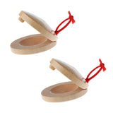 Maxbell A Pair Wooden Castanets Wood Percussion Flamenco Musical Instrument