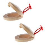 Maxbell A Pair Wooden Castanets Wood Percussion Flamenco Musical Instrument