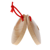 Maxbell A Pair Wooden Castanets Wood Percussion Flamenco Musical Instrument